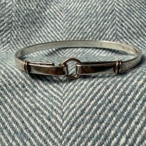 Tiffany & Co Sterling Silver and Gold Two-Tone Link Bangle Bracelet